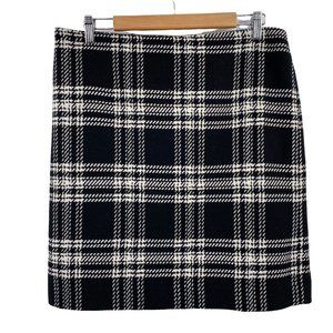 Talbots Plaid wool blend career pencil knee length skirt size 14P office